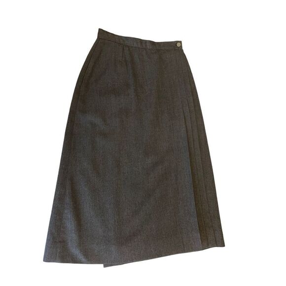 Vintage lady Thomson 100% wool fully lined wrap skirt knee to midi length size 8 - Picture 5 of 16